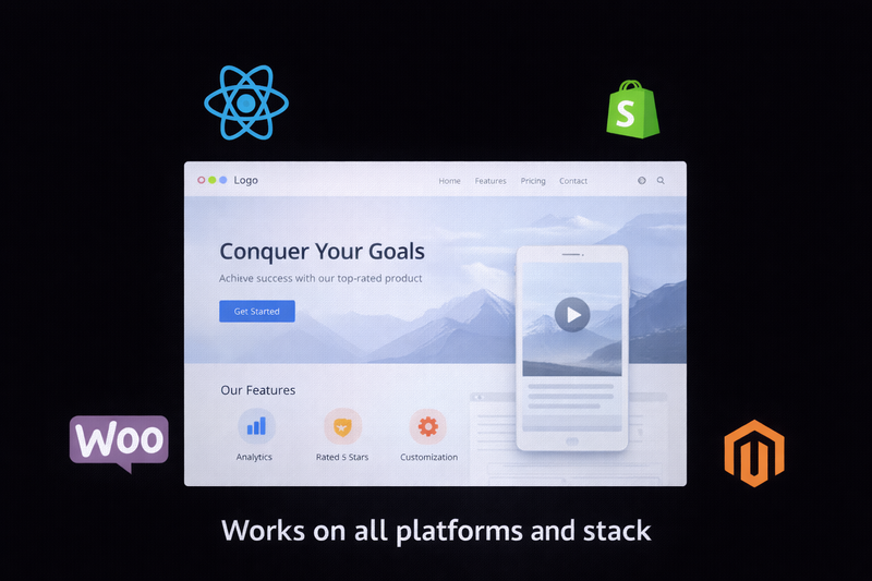 Feature illustration for Works on any website